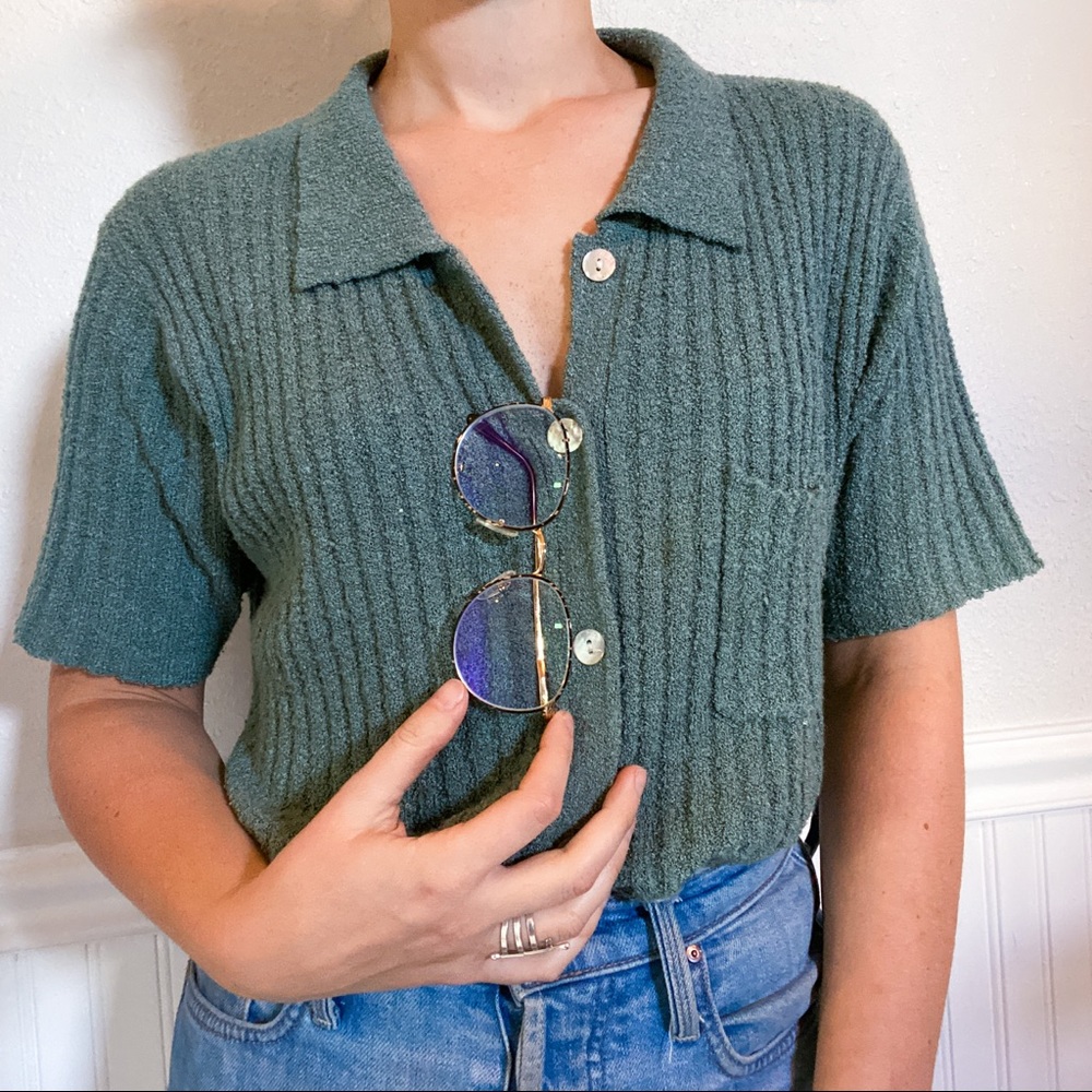 Vintage 90s polo sweater top!! So soft!